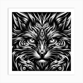 Cat Head Vector Illustration Art Print