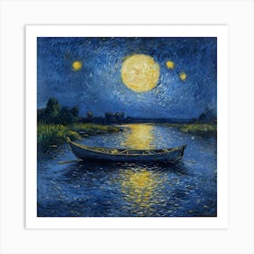 Starry Night Over The Seine Art Print