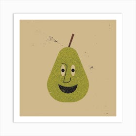 Happy Pear Square Art Print