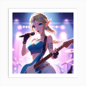 Zelda singing Art Print