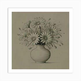 Daisies In A Vase 1 Art Print