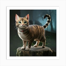 Cat In The Forest 1 Art Print