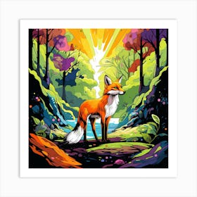 Fox In The Forest 1 Art Print