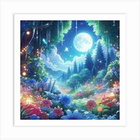 Moonlight Forest Art Print