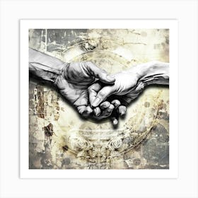 Hands Surreal Illustration Art 05 Art Print