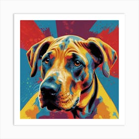 Happy Great Dane Puppy Pop Art Art Print