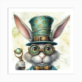 Rabbit With Glasses Poster