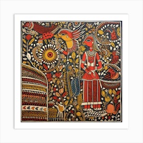 Traditional Painting, Oil On Canvas, Brown Color 1 Art Print