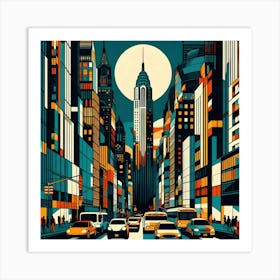 Buildings Skyline City Usa Architecture Nyc Manhattan America Street Urban Travel Scape Landmark Art Print