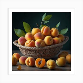 Apricots In A Basket Art Print