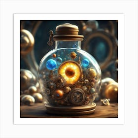 Solar system trapped in a bottle Art Print