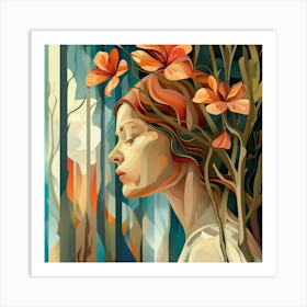 Woman in Nature  Art Print