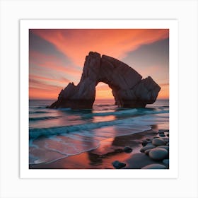 Sunset At The Beach Art Print