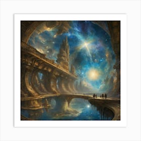 Space City art print paintings Art Print