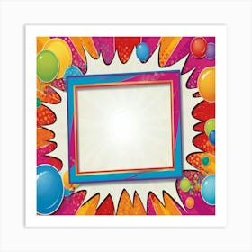 Frame With Balloons Art Print