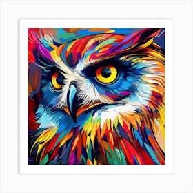 Colorful Owl Painting 5 Art Print