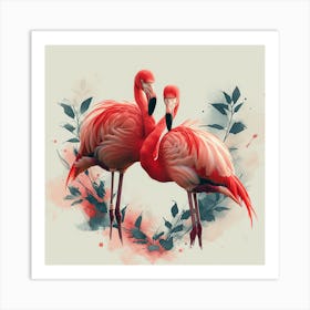 Flamingos Canvas Print Art Print