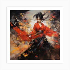 Artjuicebycsaba Japanese Traditional Gheisha Dancer Elaboarate 2 Art Print