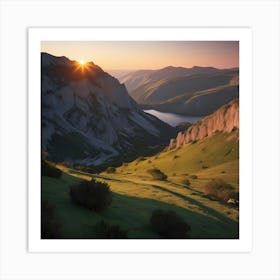 Sunrise In The Mountains Art Print