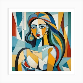 Woman With Long Hair 10 Art Print