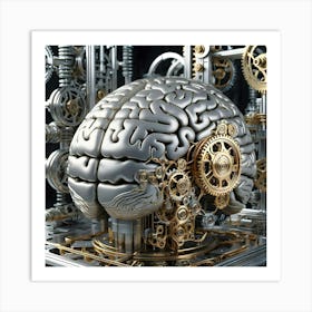 Metal Brain Of A Robot 10 Art Print