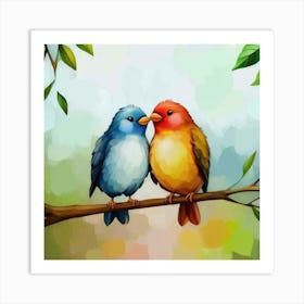 Birds On A Branch 2 Art Print