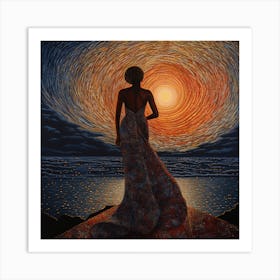 Sunset Woman 4 Art Print