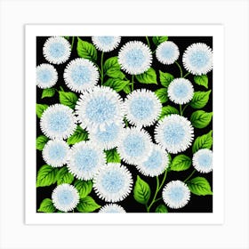 White Chrysanthemums 6 Art Print