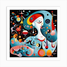 Woman In Space 1 Art Print