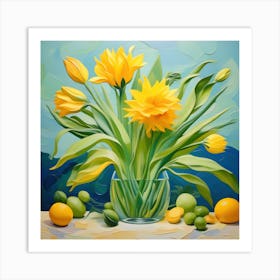 Still life with flowers Art Print