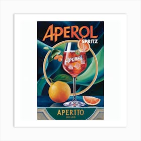 Aperol Spritz Aperitivo Milano Italy Kitchen Dining Room (1) 1 Art Print