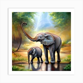 Beautiful Elephants Art Print