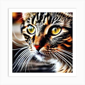 Cat With Yellow Eyes Art Print