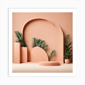 Abstract Background With Plants 1 Art Print