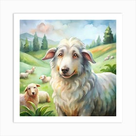 Sheep In The Meadow Art Print