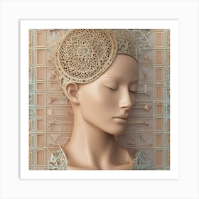 Busto De Hermosa Mujer Dormida Art Print