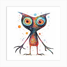 Owl psychedelic Art Print