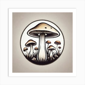 Mushroom Illustration 6 Art Print