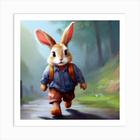 Rabbit In The Woods Art Print