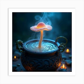 Flux Dev A Delicate Glowing Mushroom With A Cap Resembling A P 3 Art Print