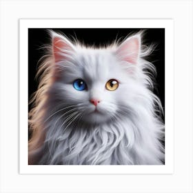 White Cat With Blue Eyes 10 Art Print