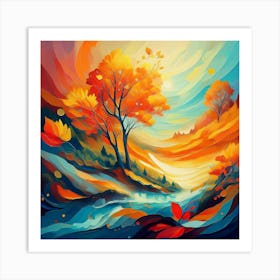 Autumn Landscape Painting Art Print