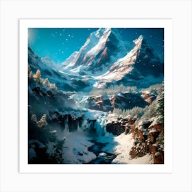 Snowy Mountains 1 Art Print