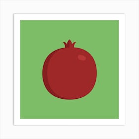 Pomegranate Icon In Flat Design Art Print