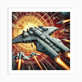 Helios Class Destroyer Providing Escort Iron Commonwealth Art Print