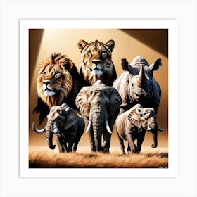 Large South African Animal Art Print