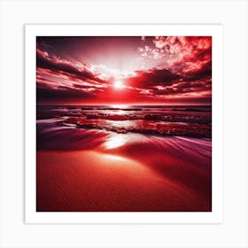 Sunset On The Beach 825 Art Print