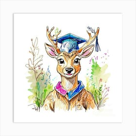 Graduation Deer 10 Art Print