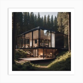 Modern Architecture in the middle of a Forest 2 Art Print