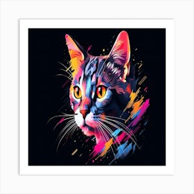 Colorful Cat Art Print